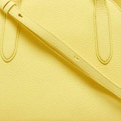 Pre Owned Loro Piana Yellow Leather Medium Sesia Tote