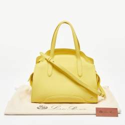 Pre Owned Loro Piana Yellow Leather Medium Sesia Tote