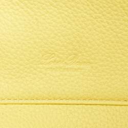 Pre Owned Loro Piana Yellow Leather Medium Sesia Tote