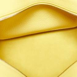 Pre Owned Loro Piana Yellow Leather Medium Sesia Tote