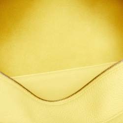 Pre Owned Loro Piana Yellow Leather Medium Sesia Tote