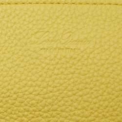 Pre Owned Loro Piana Yellow Leather Medium Sesia Tote