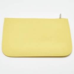 Pre Owned Loro Piana Yellow Leather Medium Sesia Tote