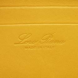 Pre Owned Loro Piana Yellow Ostrich Mini Clui Crossbody Bag