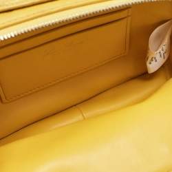 Pre Owned Loro Piana Yellow Ostrich Mini Clui Crossbody Bag