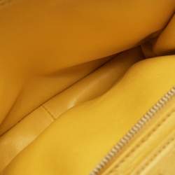 Pre Owned Loro Piana Yellow Ostrich Mini Clui Crossbody Bag