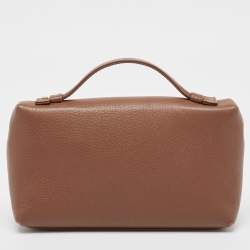 Pre Owned Loro Piana Brown Leather Extra Pocket L19 Pouch