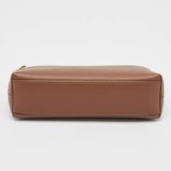 Pre Owned Loro Piana Brown Leather Extra Pocket L19 Pouch
