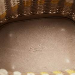 Pre Owned Loro Piana Beige Leather Woven  Bucket Bag