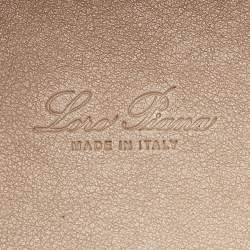 Pre Owned Loro Piana Beige Leather Woven  Bucket Bag