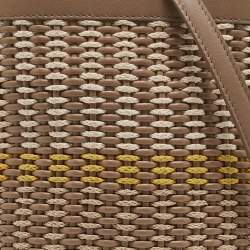 Pre Owned Loro Piana Beige Leather Woven  Bucket Bag