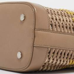 Pre Owned Loro Piana Beige Leather Woven  Bucket Bag