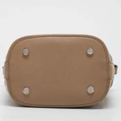 Pre Owned Loro Piana Beige Leather Woven  Bucket Bag