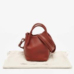 Loro Piana Brick Brown Leather Micro Bale Shoulder Bag