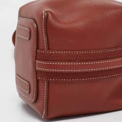 Loro Piana Brick Brown Leather Micro Bale Shoulder Bag