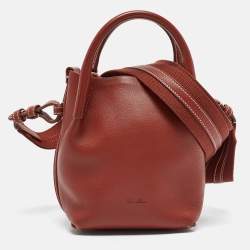 Loro Piana Brick Brown Leather Micro Bale Shoulder Bag