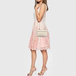 Pre Owned Loro Piana Beige/Off White Leather and Wool Extra Pocket L19 Pouch Bag