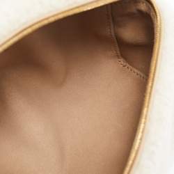 Pre Owned Loro Piana Beige/Off White Leather and Wool Extra Pocket L19 Pouch Bag