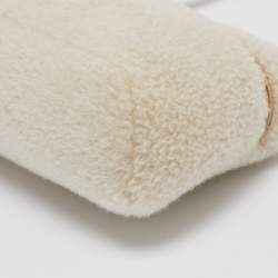 Pre Owned Loro Piana Beige/Off White Leather and Wool Extra Pocket L19 Pouch Bag