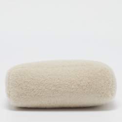 Pre Owned Loro Piana Beige/Off White Leather and Wool Extra Pocket L19 Pouch Bag