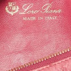 Pre Owned Loro Piana Fuchsia Pink Ostrich Leather Extra Pocket L19 Pouch