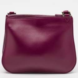 Loro Piana Purple Wilstitch Leather and Suede Milky Way Odessa Crossbody Bag