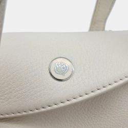 Loro Piana White Leather Sesia Happy Day Medium Bag