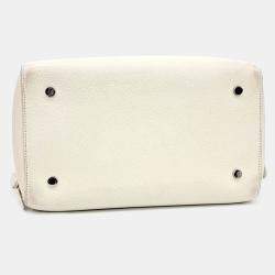 Loro Piana White Leather Sesia Happy Day Medium Bag
