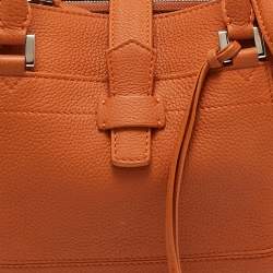 Loro Piana Orange Leather Bellevue Odessa Tote