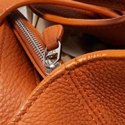 Loro Piana Orange Leather Bellevue Odessa Tote