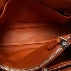 Loro Piana Orange Leather Bellevue Odessa Tote