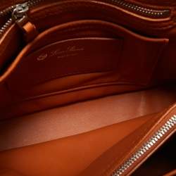 Loro Piana Orange Leather Bellevue Odessa Tote