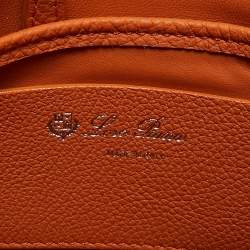 Loro Piana Orange Leather Bellevue Odessa Tote