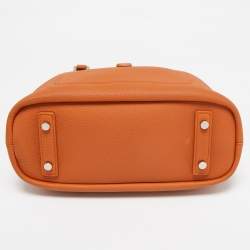 Loro Piana Orange Leather Bellevue Odessa Tote