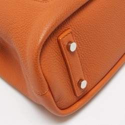 Loro Piana Orange Leather Bellevue Odessa Tote
