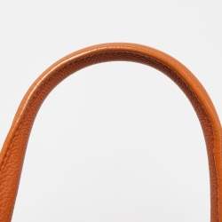 Loro Piana Orange Leather Bellevue Odessa Tote