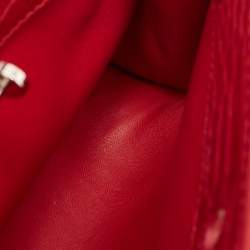 Loro Piana Red Croc Embossed Leather Cluisee Top Handle Bag