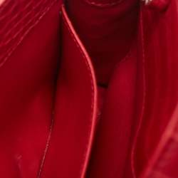 Loro Piana Red Croc Embossed Leather Cluisee Top Handle Bag