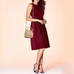 Pre Owned Loro Piana Beige Leather Micro Bale Bucket Bag