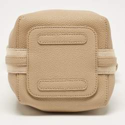 Pre Owned Loro Piana Beige Leather Micro Bale Bucket Bag