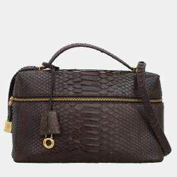 Loro Piana Dark Brown Python L27 Extra Bag 