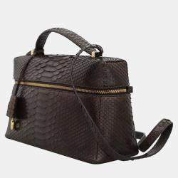 Loro Piana Dark Brown Python L27 Extra Bag 