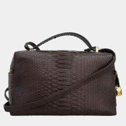 Loro Piana Dark Brown Python L27 Extra Bag 