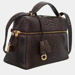 Loro Piana Dark Brown Python L27 Extra Bag 