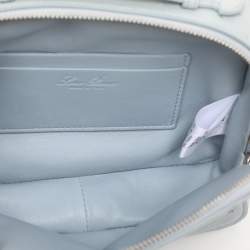 Pre Owned Loro Piana Grey Ostrich Leather Mini Clui Crossbody Bag