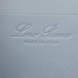 Pre Owned Loro Piana Grey Ostrich Leather Mini Clui Crossbody Bag