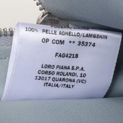 Pre Owned Loro Piana Grey Ostrich Leather Mini Clui Crossbody Bag