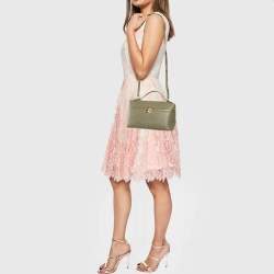 Pre Owned Loro Piana Light Grey Ostrich Extra Pocket L27 Bag