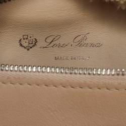 Loro Piana Ivory Leather and Shearling Fur Extra Pocket L19 Pouch