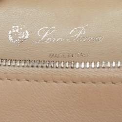 Loro Piana Ivory Leather and Shearling Fur Extra Pocket L19 Pouch